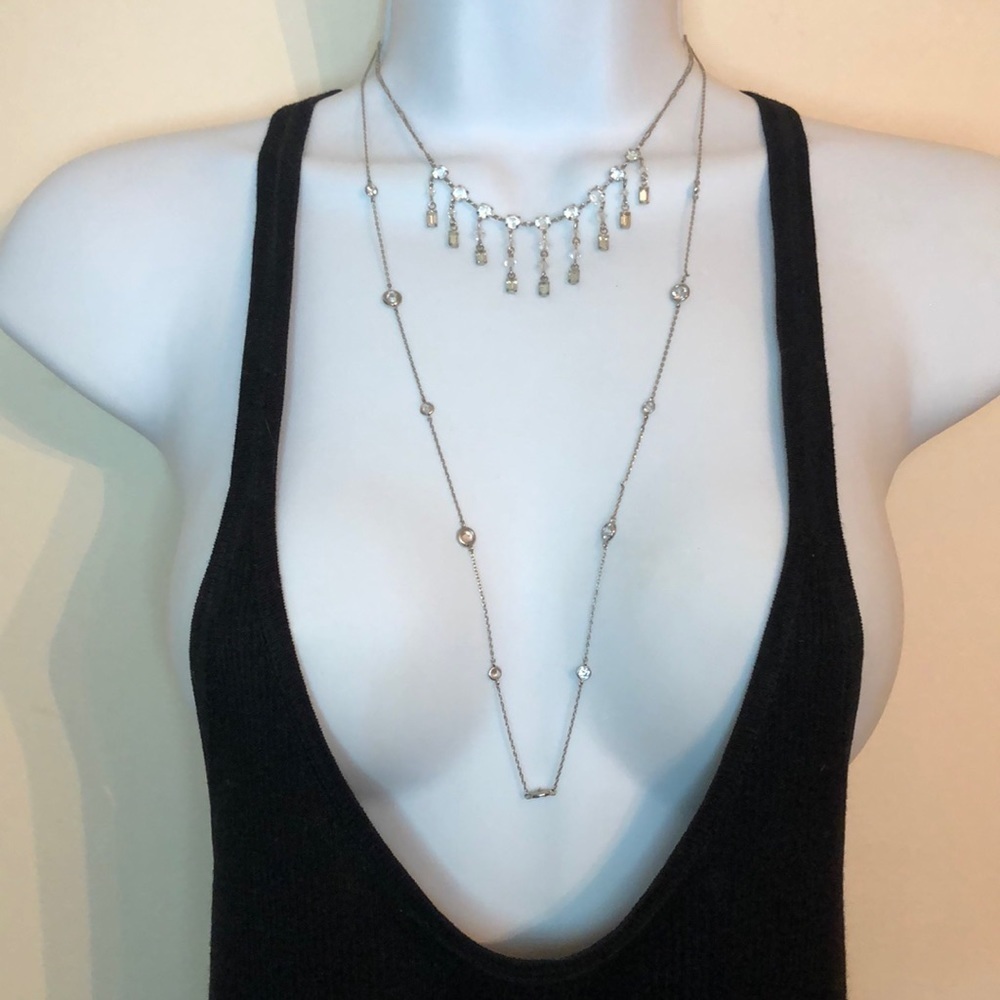 Curated bundle dainty elegant silver chain necklaces Cheryl Reis and more.